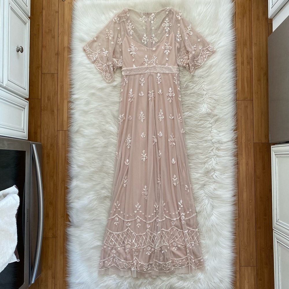 Mac Duggal Blush Pink Embroidered Maxi Dress - Picture 8 of 14